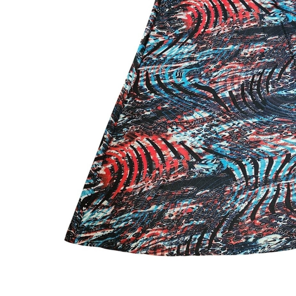 Honey & Lace Women's Abstract Print Maxi Skirt Blue Red Black Flowy Size M  D05 - Picture 6 of 6